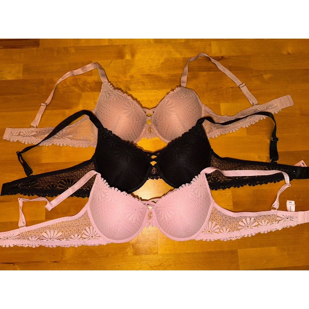 3 Pack Bras Juicy Couture Push Up 36B New Without Tags